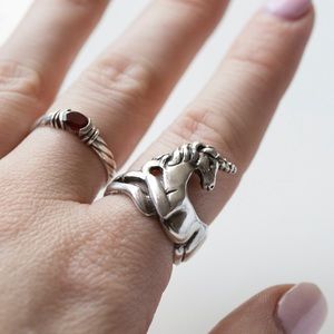 925 Sterling Silver Unicorn Ring